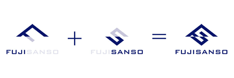 新しい会社ロゴには、富士山をモチーフに富士の「F」と酸素の「S」がシンボル化